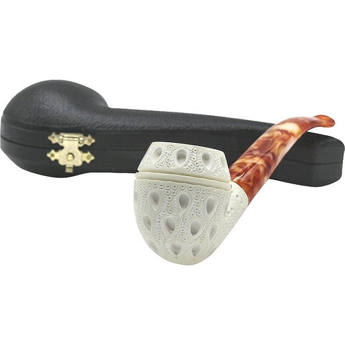 Rhodesian Teardrop Lattice Meerschaum Pipe - B619869