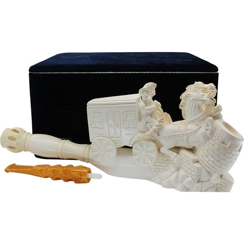 The Artist Ismail Ozel Signed Stagecoach Meerschaum Pipe