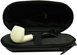 Mini Smooth Meerschaum Pipe and Hard Case