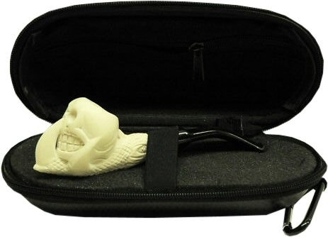 Mini Skull and Claw Meerschaum Pipe and Hard Case