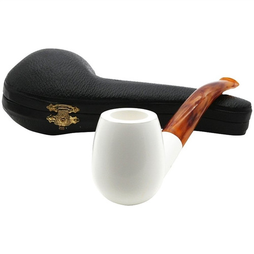 Deluxe Smooth Classic Billiard Meerschaum Pipe - P118599