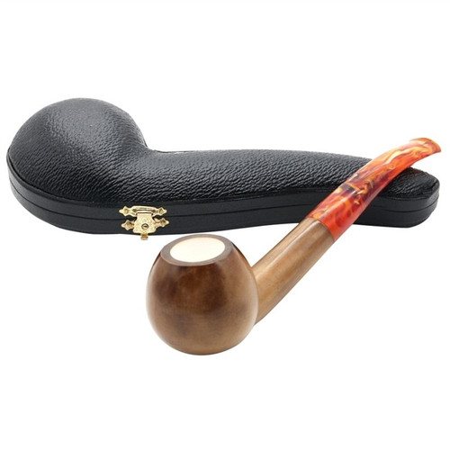 Deluxe Colored Long Shank Apple Meerschaum Pipe - P118776