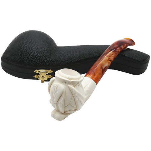 Tulip with Leaves Meerschaum Pipe