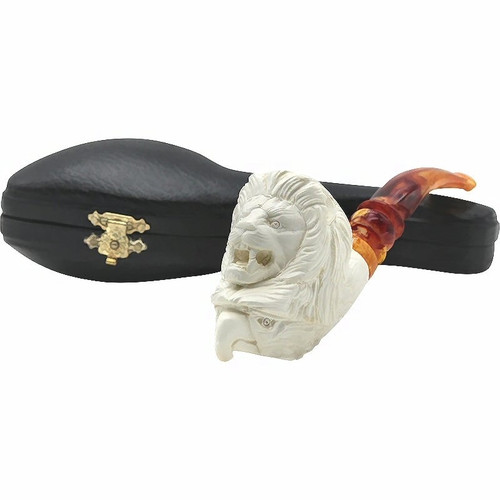 Double Head Lion Over Eagle Meerschaum Pipe