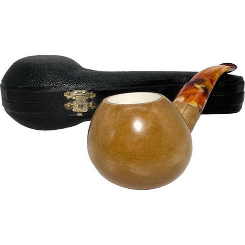 Pre-colored Smooth Apple Oval Shank Meerschaum Pipe Pre-colored Smooth Apple Oval Shank Meerschaum Pipe