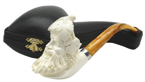 Deluxe Emre Signed Bacchus Meerschaum Pipe - P416412 Deluxe Emre Signed Bacchus Meerschaum Pipe - P416412