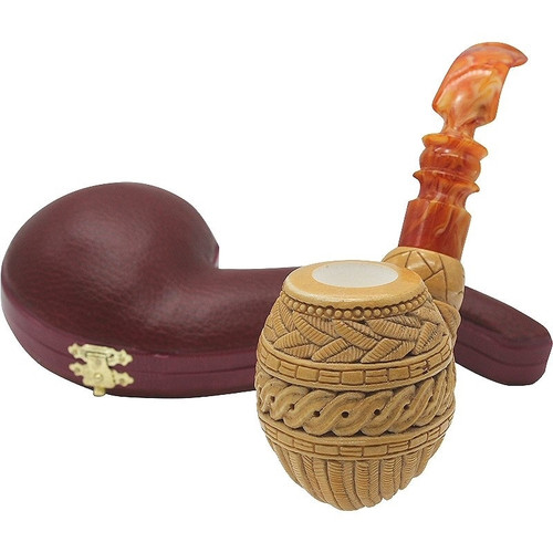 Special Colored Palm Leaves Meerschaum Pipe - P420191B