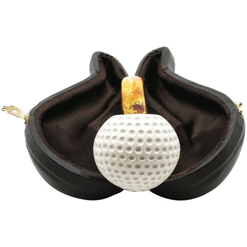 Hand Carved Golf Ball 100 Solid Block Meerschaum Pipe Classic