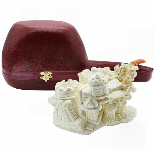 Castle Signed by Cevher Meerschaum Pipe