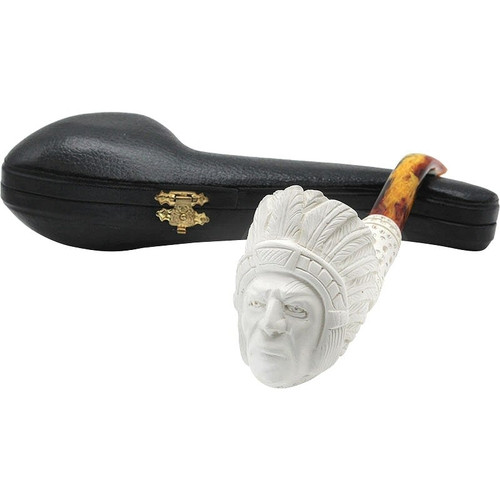 Indian Lattice Knurl Meerschaum Pipe - P719683K