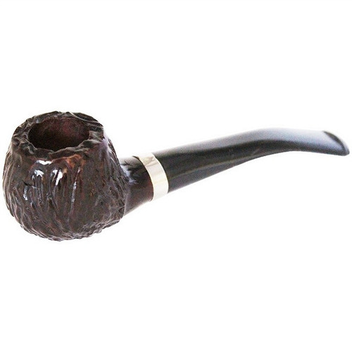 Small Rusticated Apple Silver Band Italian Briar Pipe
