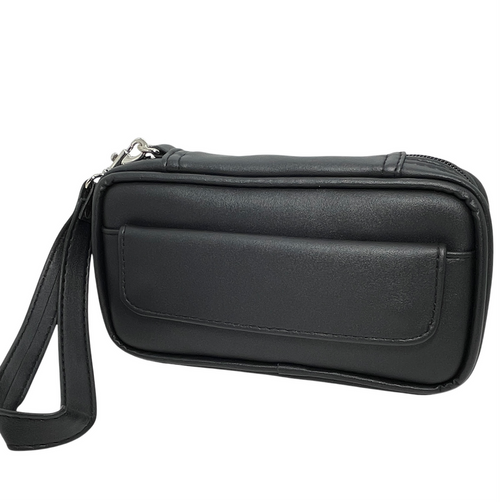 3-Pipe Leatherette Bag with Tobacco Pouch - Black 3-Pipe Leatherette Bag with Tobacco Pouch - Black