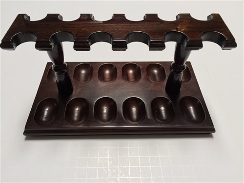 Woodmere 12-Pipe Walnut Wood Pipe Rack