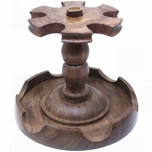 6 Pipe Wood Pipe Rack with Pipe Cleaner Holder Pipe Racks and Stands