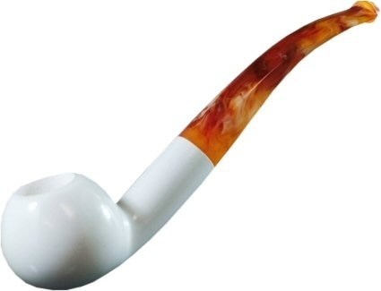 Bent Smooth Apple Meerschaum Pipe - RMM02012