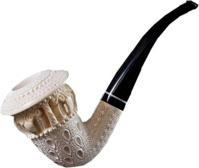 Deluxe Calabash Lattice Meerschaum Pipe - RMM02301