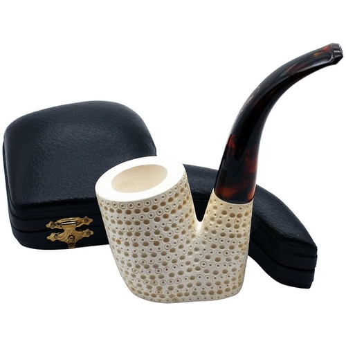 Deluxe Sitting Lattice Oom Paul Meerschaum Pipe - T817703