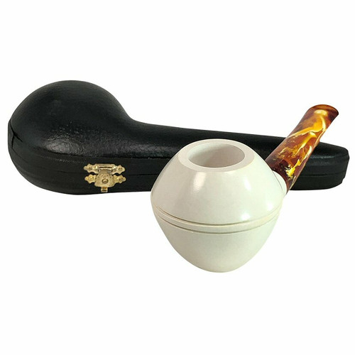 Deluxe Rhodesian Smooth Straight Meerschaum Pipe