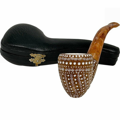 Pre-colored Acorn Designer Lattice Meerschaum Pipe Pre-colored Acorn Designer Lattice Meerschaum Pipe