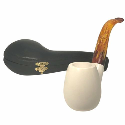 Deluxe Smooth Brandy Deep Bowl Meerschaum Pipe