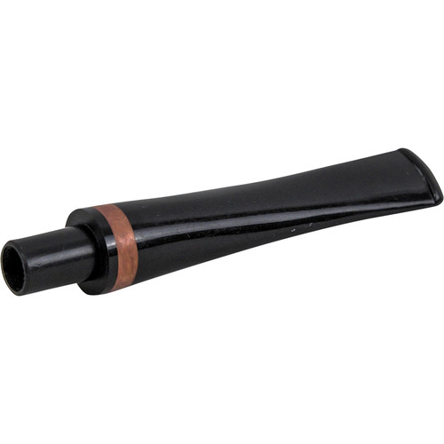 Black Wood Bold Band Briar Pipe Straight Stem