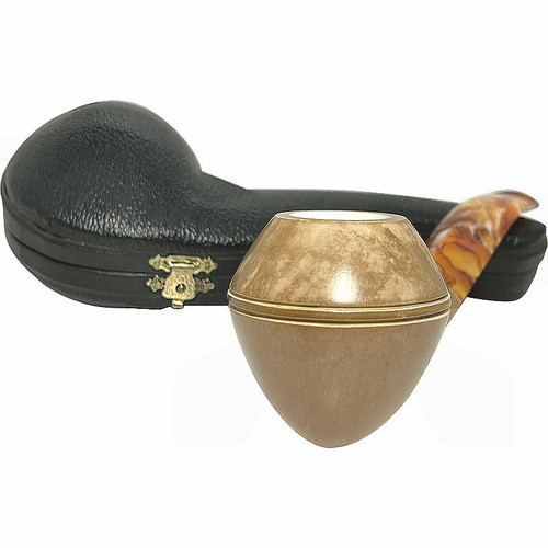 Deluxe Pre-colored Smooth Bulldog Meerschaum Pipe Deluxe Pre-colored Smooth Bulldog Meerschaum Pipe