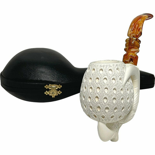 Special Signed MY Backwards Claw Lattice Bowl Meerschaum Pipe Special Signed MY Backwards Claw Lattice Bowl Meerschaum Pipe