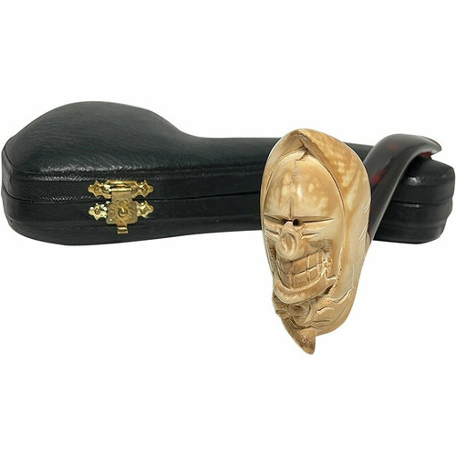 Pre-colored Grim Reaper Dark Stem Meerschaum Pipe Pre-colored Grim Reaper Dark Stem Meerschaum Pipe