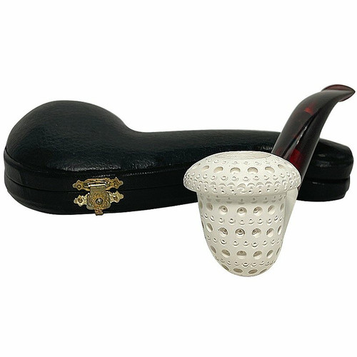 Calabash Round Lattice Dark Stem Meerschaum Pipe Calabash Round Lattice Dark Stem Meerschaum Pipe
