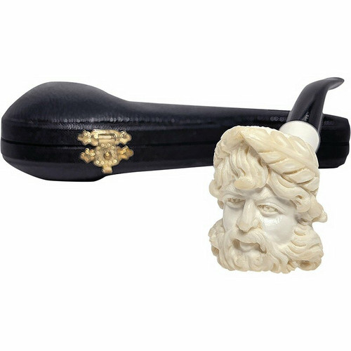Zeus Knurl Black Stem Meerschaum Pipe