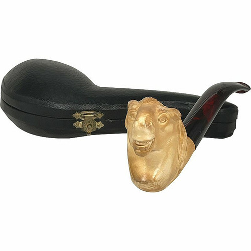 Pre-colored Horse with Dark Stem Meerschaum Pipe Pre-colored Horse with Dark Stem Meerschaum Pipe