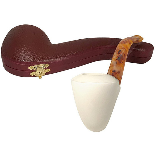 Smooth Dublin Bent Stem Meerschaum Pipe Smooth Dublin Bent Stem Meerschaum Pipe