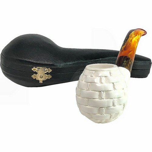Special Apple Basket Weave Meerschaum Pipe Special Apple Basket Weave Meerschaum Pipe