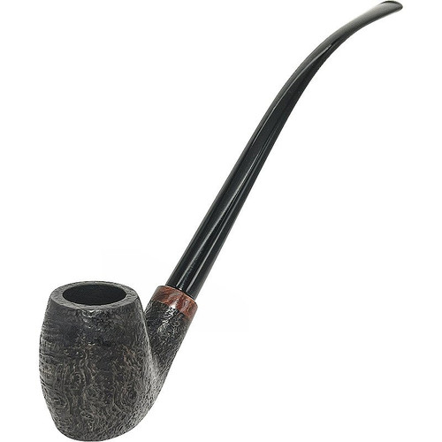 Flat Bottom Rusticated Italian Briar Churchwarden Pipe