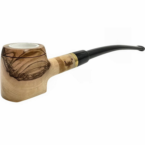 Smooth Meerschaum Lined Olive Wood Churchwarden Pipe Smooth Meerschaum Lined Olive Wood Churchwarden Pipe