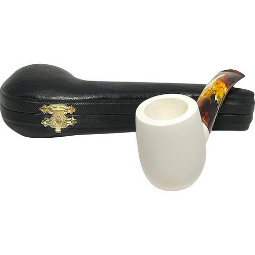 Smooth Tall Pot Bent Stem Meerschaum Pipe