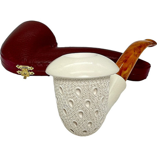 Special Signed Yilmaz Calabash Lattice Meerschaum Pipe