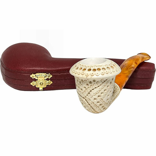 Calabash Designer Lattice Meerschaum Pipe
