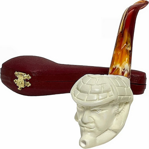 Deluxe Sherlock Holmes Oom Paul Meerschaum Pipe