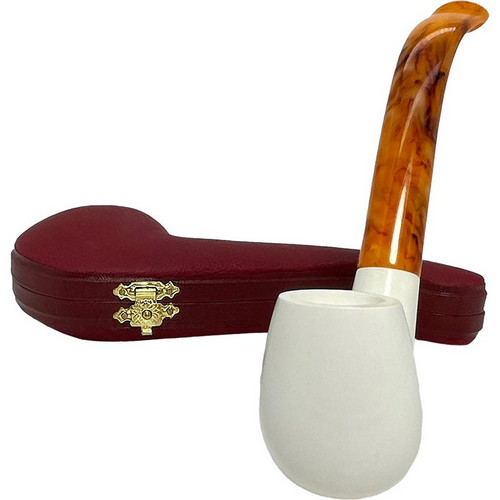 Smooth Oom Paul Style Bent Stem Meerschaum Pipe