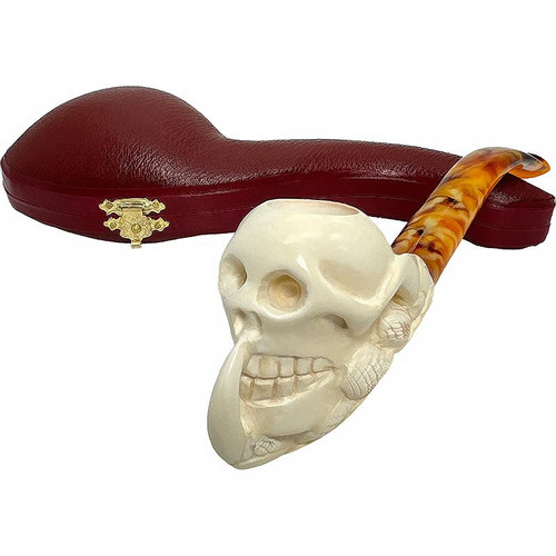 Skull in Backwards Claw Meerschaum Pipe Skull in Backwards Claw Meerschaum Pipe