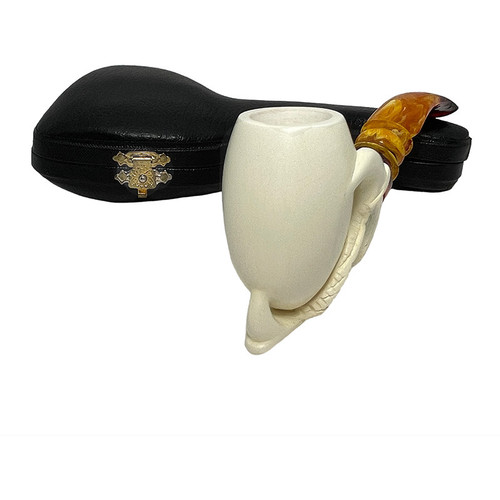 Deluxe Backward Claw Smooth Meerschaum Pipe Deluxe Backward Claw Smooth Meerschaum Pipe