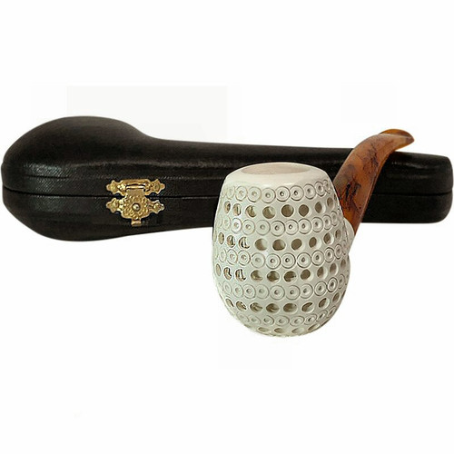 Deluxe 3D Round Lattice Meerschaum Pipe Deluxe 3D Round Lattice Meerschaum Pipe