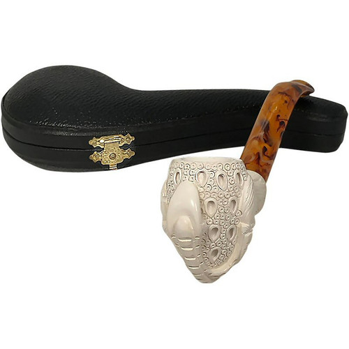 Deluxe Claw Holding Lattice Egg Meerschaum Pipe