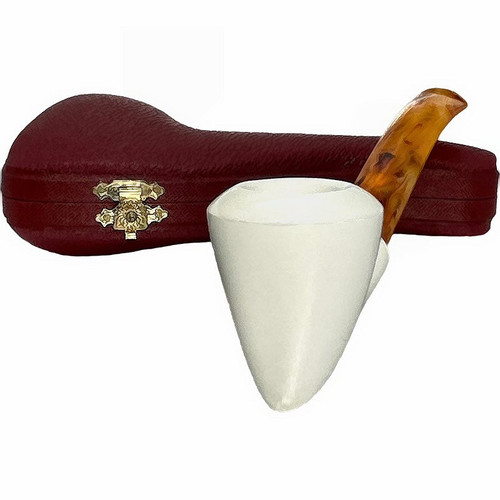 Deluxe Smooth Pointed Dublin Meerschaum Pipe Deluxe Smooth Pointed Dublin Meerschaum Pipe