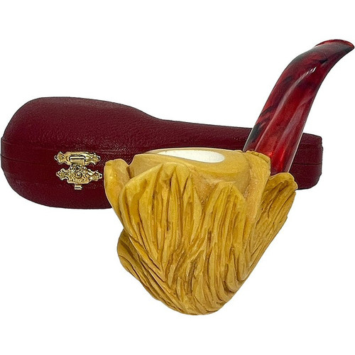Deluxe Pre-colored Signed Cevik Tree Stump Meerschaum Pipe Deluxe Pre-colored Signed Cevik Tree Stump Meerschaum Pipe