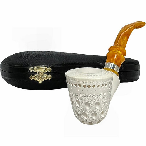 Special Govem Sterling Silver Double Stem Meerschaum Pipe Special Govem Sterling Silver Double Stem Meerschaum Pipe