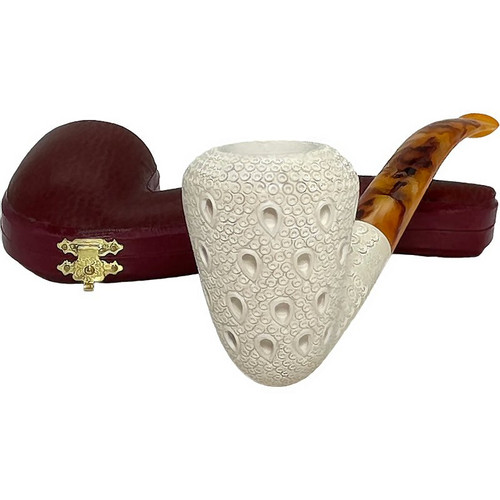 Deluxe Yilmaz Signed Dublin Lattice Meerschaum Pipe Deluxe Yilmaz Signed Dublin Lattice Meerschaum Pipe