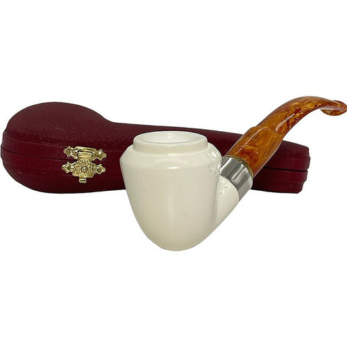 Deluxe Smooth Dublin Silver Band Meerschaum Pipe Deluxe Smooth Dublin Silver Band Meerschaum Pipe