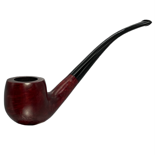 Red Apple Bent Small Italian Churchwarden Briar Pipe Red Apple Bent Small Italian Churchwarden Briar Pipe